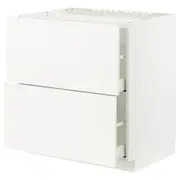 METOD / MAXIMERA base cab f hob/2 fronts/2 drawers, white/Veddinge white, 80x60x80 cm
