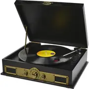 MBEAT USBTR98 Vintage USB Turntable Recorder Bluetooth Spk AM FM Radio Unique Built-In Bluetooth