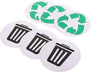 WOONEKY 6 Pack Recycle Bin Stickers Waterproof Sorting Bin Labels for Home Kitchen Rubbish Bin Recycling Stickers Green Recycling Sticker Set Easy to Apply