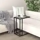 Tempered Glass Side Coffee Table Modern Sofa Lounge Storage Laptop Bedside Desk