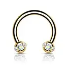 Piercing Horseshoe Golden Ball Crystals Aurore Borealis (Ear, Septum)