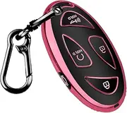QBUC for Hyundai Kona Key Fob Cover, Hyundai Ioniq 6 Key Case for Hyundai Grandeur GN7 KONA Elanrtra Sonata Tucson 2023 2024 2025 Santa Fe Limited Smart Key Protector with Keychain (Pink, 5 Buttons)
