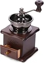 FUNOMOCYA Hand Operated Coffee Compact Manual Coffee Maker Pine Wood Ceramic Burr Easy Operation