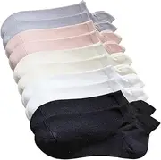 [Dress Cici] WoMen's Cotton Ankle Socks, Extra Low Cut Socks with Heel Tab, Lightweight, Breathable Summer Sock (5 Pack)