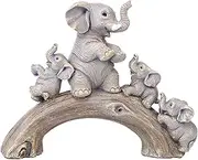 STARTIST Resin Elephant Statue Elephant Sculpture Ornament Elephant Art Figurine Decorative for NightStand Desk Living Room Decoration, Gray