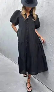 Decjuba MORGAN MIDI SHIRT DRESS Size 8 RRP $189.95