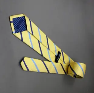 『摩達客』英國進口【Charles Tyrwhitt】高級黃底藍紋領帶(含領帶盒包裝)Free SIZE