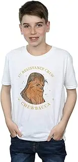[Absolute Cult] Star Wars The Rise Of Skywalker Chewbacca First Resistance Crew Boys T-Shirt White 7-8 Years