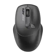 Promate EZGrip Ambidextrous Ergonomic Wireless Mouse - Black 800/1200/1600DPI - Easy Plug & Play - Up to 6Millon Keystrokes - Lag-free - Long Life Battery with Low Power Consumption [UNIGLIDE.BLK]