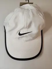 Nike Hat/Cap Strap Back White/Black Swoosh Adjustable Baseball Boys Kid Youth