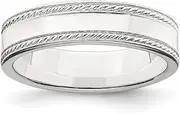 [JewelryWeb] 925 Sterling Silver Solid Polished Engravable 5mm Design Edge Band Ring Jewelry Gifts for Women - Ring Size Options Range: H to X