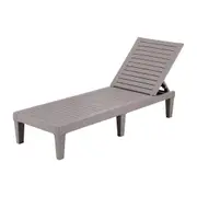 Sun Lounge Adjustable Recliner Patio Outdoor Furniture Lightweight Grey