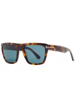 Tom Ford Alberto Rectangle-frame Sunglasses, Sunglasses, Acetate, Designer-engraved Lenses, 100% UV Protection - Brown ONE SIZE
