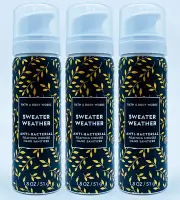 3 Bath Body Works SWEATER WEATHER Antibac Foaming Mousse Hand Sanitizer
