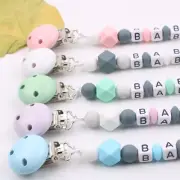Personalised Baby Dummy Soother Wooden Clip Holder Strap Shower Christening℃Gift