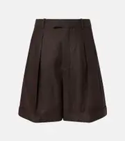 [Loro Piana] Loro Piana Combray linen Bermuda shorts AU 12 brown