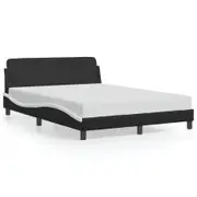 Bed Frame with Headboard Black and White 137x190 cm Faux Leather
