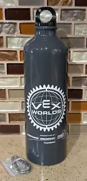 Vex Worlds IQ VexU VRC Robotics Competition Water Bottle Unused With Clip Gray
