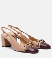[Valentino Garavani] Valentino Garavani Valet Du Roi 60 leather slingback pumps AU 9 pink