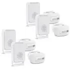 4 Set Sensor Paired with Receiver/Alarm 4 Mode Switch w/ Mute Color/White Light