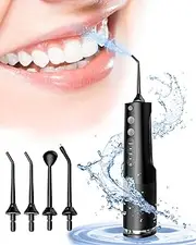 Cordless Water Flosser for Teeth, CHOOBY Teeth Cleaner with 360ML Tank, 4 Modes and IPX7 Waterproof, Rechargeable Continuous Use for 30 Days, Portable Oral Irrigator for Home and Travel