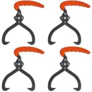 Log Tongs with PVC Handle Set of 4 Heavy Duty Firewood Grabber Tool