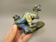 Dinosaur Carving Figurine Labradorite 4.5 inch Carved Tyrannosaurus Rex #O24