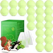 24 Pack Skunk Repellent Indoor Outdoor, Natural Rodent Deterrent Balls for House, Strengthen Peppermint Oil Rat Repellent for Car, Garage, Attic, Mouse Deterrents Family & Pet Safe |Eco-Friendly|