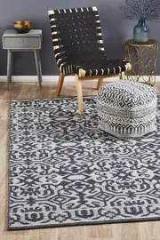 Rug Culture Silver Hand Woven Wool Tribal Rug