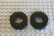 LEGO 2 Black Tire 30 x 10.5 Offset Tread, Part 2346