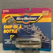 Micro Machines 1990 Ship In A Bottle #4 USS Enterprise Military