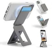 MOFT Phone Tripod Wallet, MagSafe Wallet Tripod Stand 3 in 1, NFC-Supported Phone Wallet, Pocket-Size Selfie Stick, MOVAS Vegan Leather & Adjustable Angle, Taupe