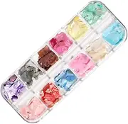BESTYASH Nail Decals Creative Manicure Stickers 12 Colors Shell Nail Art Sticker Set