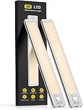 MCGOR 10inch Under Cabinet Lighting, 2 Pack Rechargeable Motion Sensor Light Indoor, 5 Levels Dimmable Magnetic Closet Lights, Wireless Under Counter Lights for Kitchen, Stairs