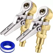 2Pcs Closed Ball Clip-On Tire Chuck 1/4" FNPT Locking Air Chuck for Truck RV USA