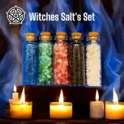 WICCA 5 x TRUE WITCH'S SALTS 30 gr ea KIT Conjure Blended Salts Ritual Spells