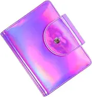 Baluue 1pc Nail Printing Template Case Durable Square Stamping Plate Bag with Snap Button for Cards Stylish Purple Design for Organized Nail Art Storage