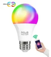 WiFi Wireless Smart Bulb RGB E27, 230V, 9W, 810lm, 2700K - 6500K, NOUS P3