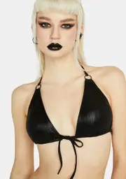 [Devil Fashion] Black String Bikini Top