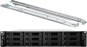 Synology RackStation RS2418+ NAS Server Bundle with Rail Kit, Intel Atom C3538 Quad-Core, 8GB DDR4, 24TB SATA HDD, Synology DSM Software