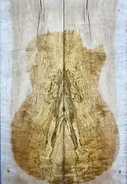 Figure Electric Guitar Top Spalted Worm-hole Maple Wood Bookmatch Luthier Supply