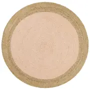 NEW Tapete Rug Bohemian Round Rug Pink Jute 120cm