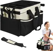 Cleaner Storage Organizer, Waterproof Bucket Bag for Cleaning, Tool Bag Organizer, Cleaning Tote, with Large Capacity Compartments and Removable Shoulder Strap