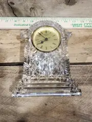 Waterford Crystal Gold Face Mantle Carriage Clock 7.25 tall