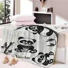 Lovely Black Giant Panda 3D Warm Plush Fleece Blanket Picnic Sofa Couch