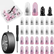 SUHAI 30Pcs Tyre Repair Kit Rubber Nails with Screwdriver,Universal Tire Fast Repair Nail,Car Puncture Repair Tool Vacuum Tyre Repair Nails Plugs for Auto Cars SUVs Trucks Motorcycles Bicycles