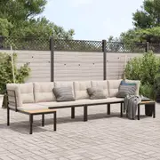 Garden Sofa Set with Cushions Modular Sofa 4 Piece Powder-coated Steel vidaXL