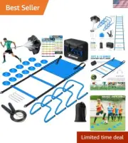 Agility Ladder Speed Training Equipment Set-20ft Agility Ladder,12 Soccer Con...