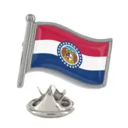Missouri Flag Silver Lapel Pin Badge