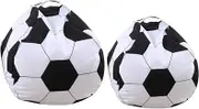 Totority 2PCS Soccer Ball Plush Storage Bag Organizer for Large Capacity Bean Bag for Clothes Books Soft Portable for Home Travel Outdoor Use